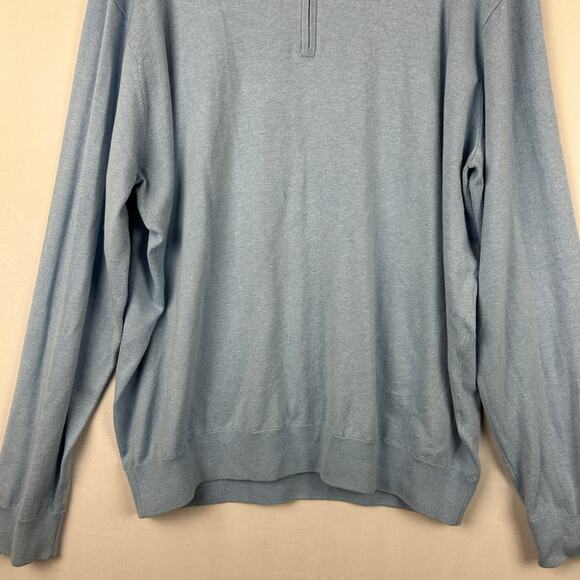 Peter Millar Crest 1/4 Zip Pullover Sweater Light Blue MS23S25 Men's Size XL - Picture 3 of 11